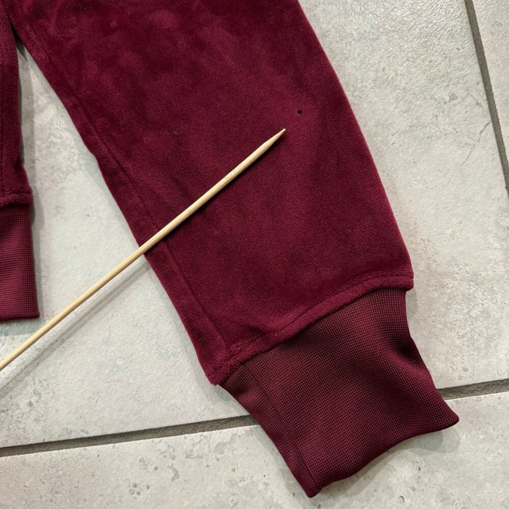Kangol Women Velour Crystal Full Zip Hoody Size M Maroon - Picture 6 of 7